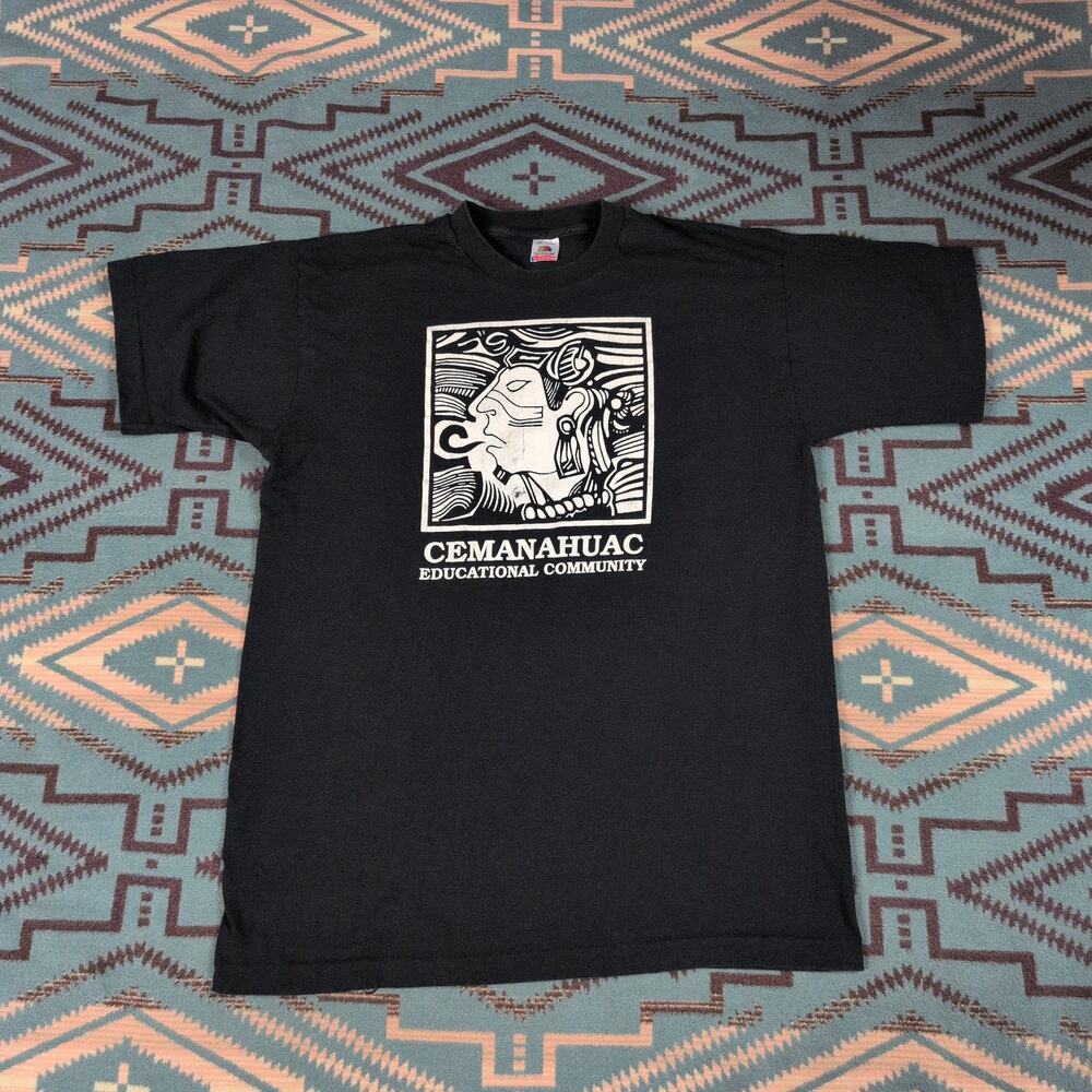 Vintage 1990s Mexican Folk Art T Shirt XL Mesoamerican Folk Art Spanish School